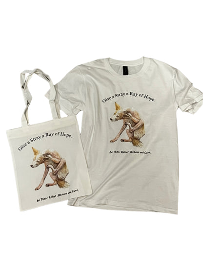 Give a stray a ray of hope: Tote bag & Shirt for a Cause  (preorder)